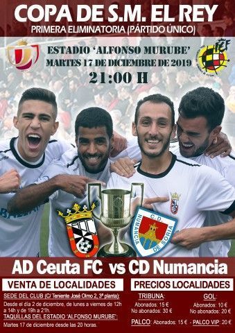 Las entradas del Ceuta-Numancia se ponen a la venta el día 2 de diciembre