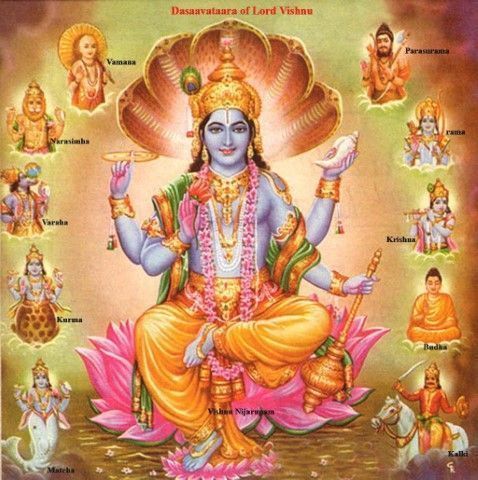 Vishnu, se manifiesta de innumerables formas.