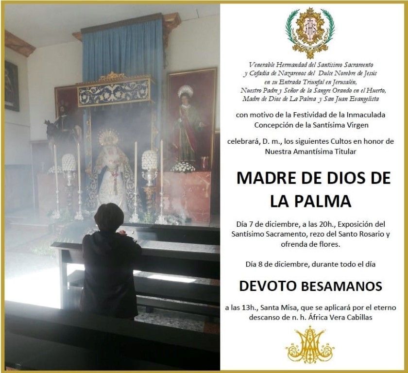 Madre de Dios de La Palma permanecerá expuesta de devoto besamanos durante el próximo domingo 8 de diciembre