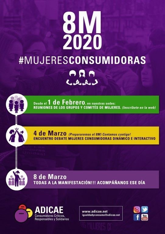 ADICAE sigue organizando colectivamente a las mujeres consumidoras hacia el 8M