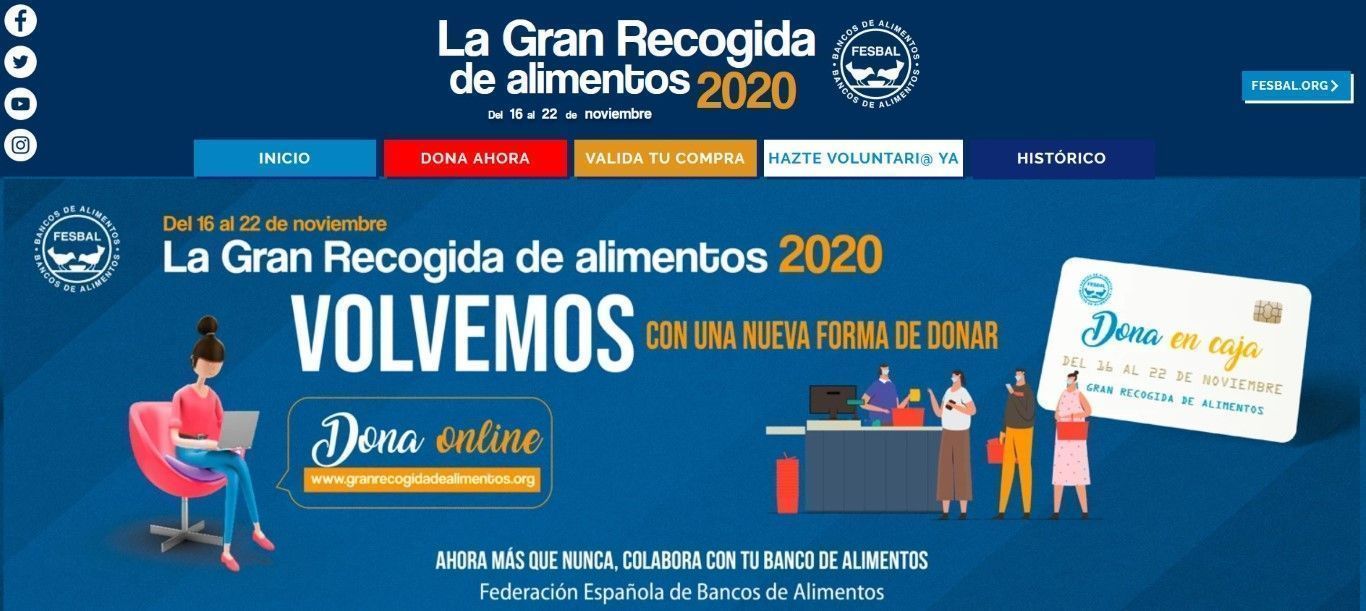 La Gran Recogida de Alimentos se celebrará el domingo día 22 de noviembre