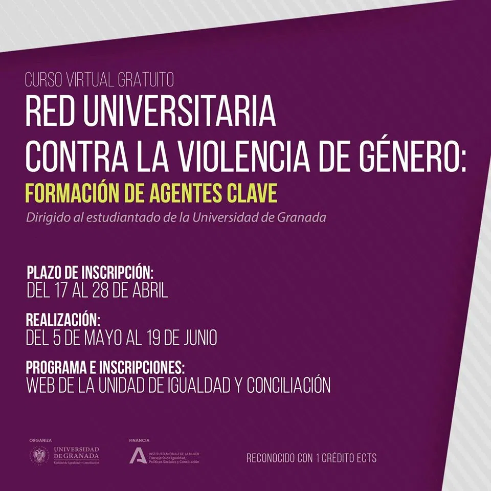 La Universidad de Granada abre el plazo de inscripción para un curso virtual sobre la violencia de género