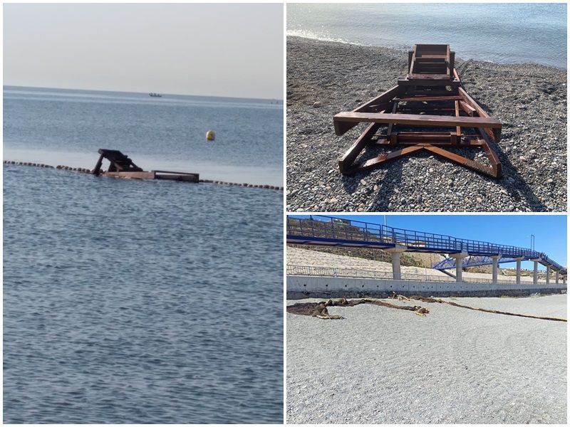 Roban entre 60 y 100 metros de las redes que protegen la playa del Tarajal