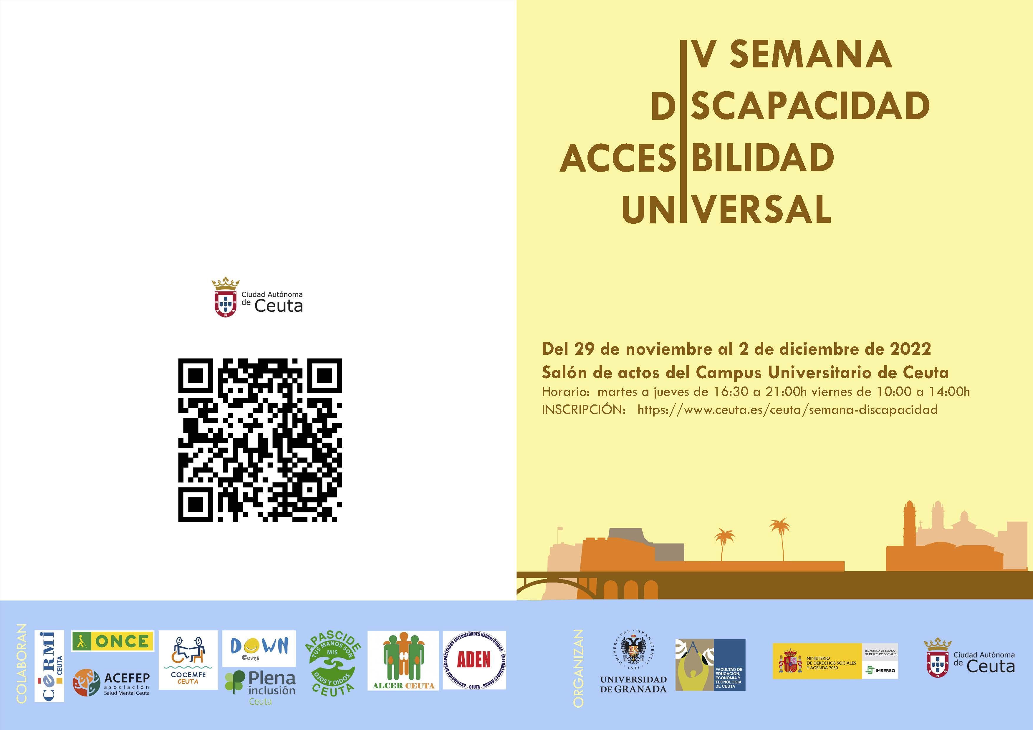 La IV Semana de la Discapacidad y la Accesibilidad Universal se celebrará del 29 de noviembre al 2 de diciembre