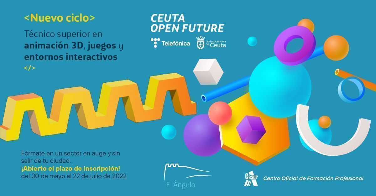Ceuta Open Future abre las inscripciones para el ciclo superior en Animación 3D, Juegos y Entornos Interactivos 