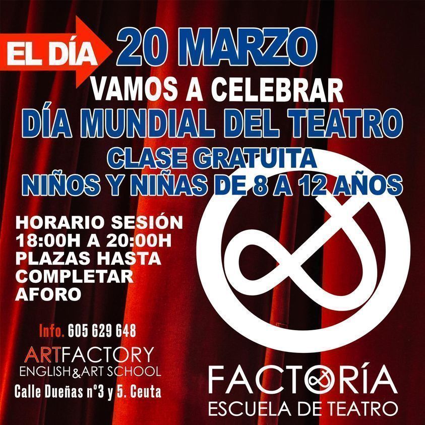 Artfactory celebrará el Día Mundial del Teatro con una clase gratuita