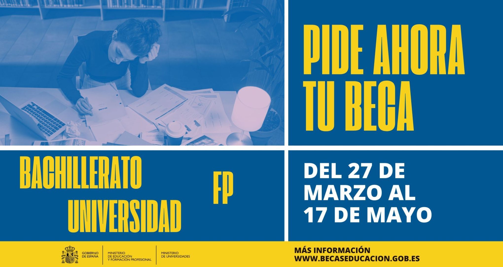 El MEFP recuerda que quedan pocos días para solicitar las becas generales del curso 2023-2024