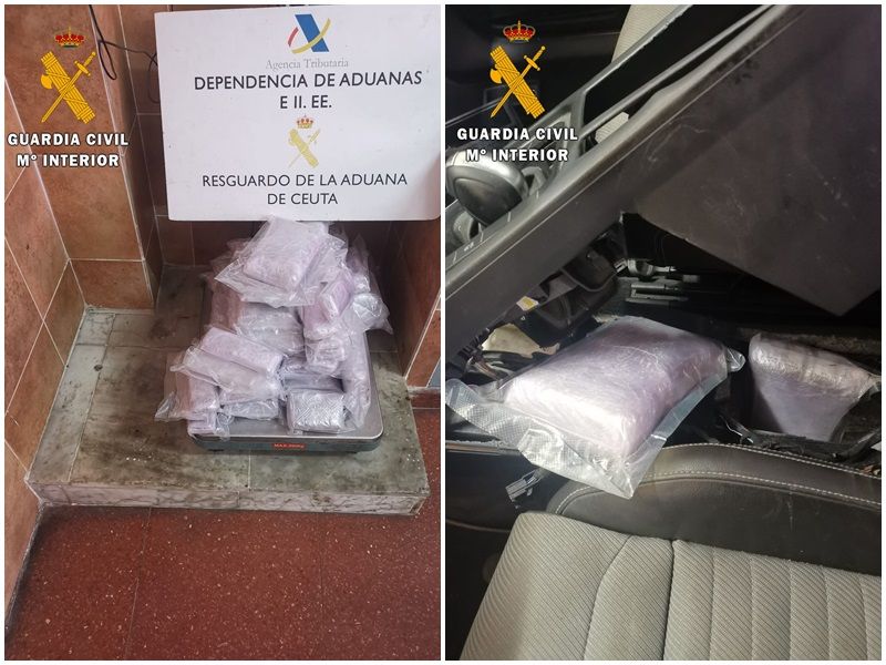 Un detenido tras localizar 19 kilos de hachís en su vehículo