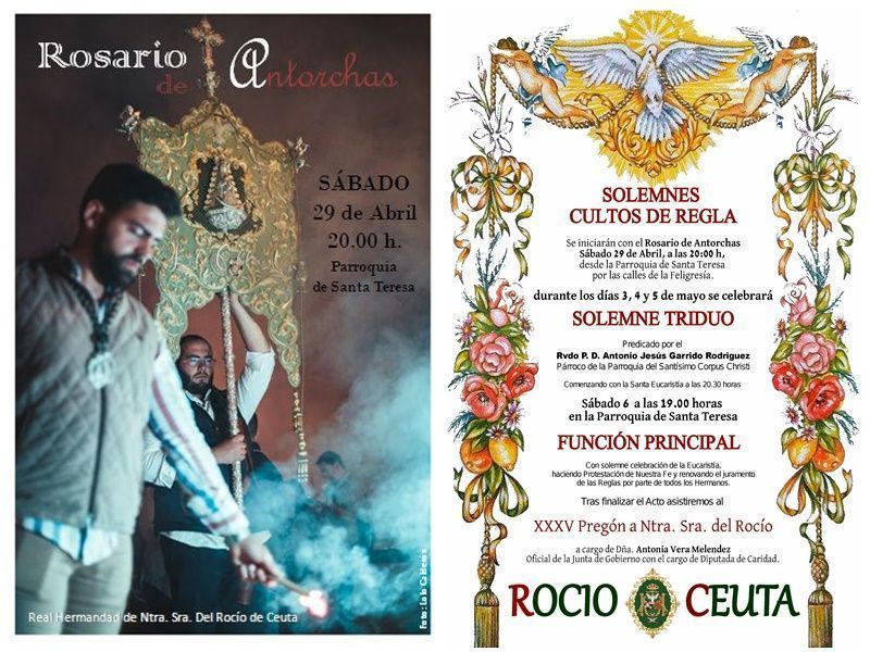 La Hermandad del Rocío comienza mañana sus cultos con el Rosario de Antorchas