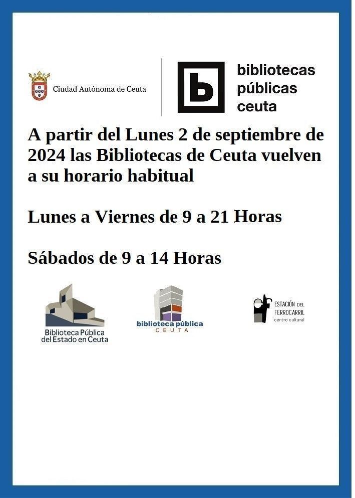 Las bibliotecas de Ceuta recuperan horario habitual a partir del lunes