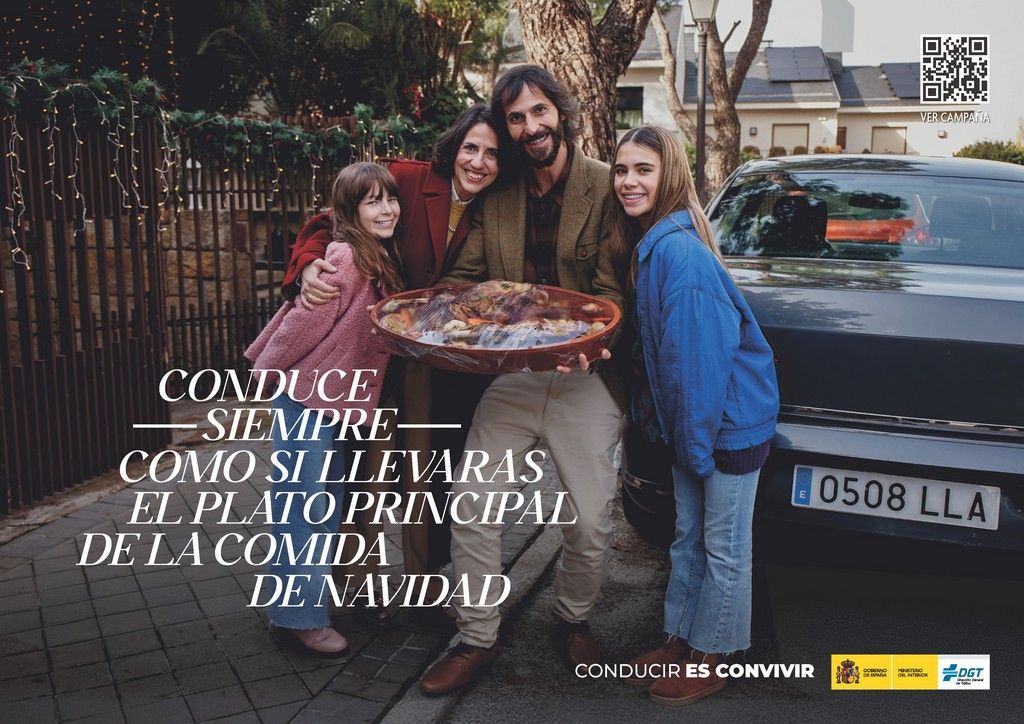 “Conduce siempre como si llevaras el plato principal de la comida de Navidad”, slogan de la nueva campaña divulgativa de la DGT 