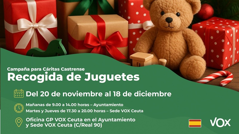 VOX anima a los ceutíes a participar en su campaña navideña de recogida de juguetes