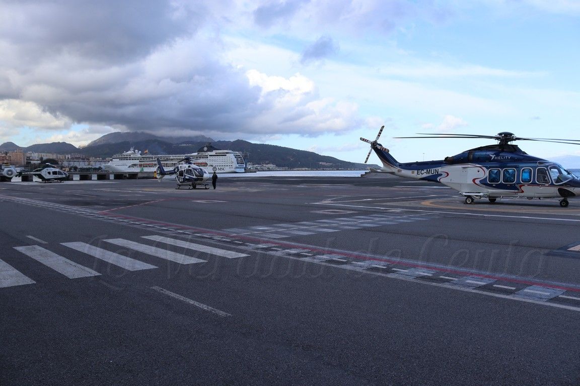 El Helipuerto de Ceuta alcanza en julio el mayor número de operaciones de su historia