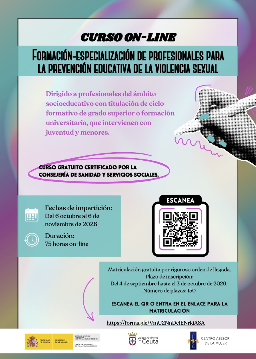 La Ciudad abre el plazo de inscripción para un curso de prevención educativa de la violencia sexual