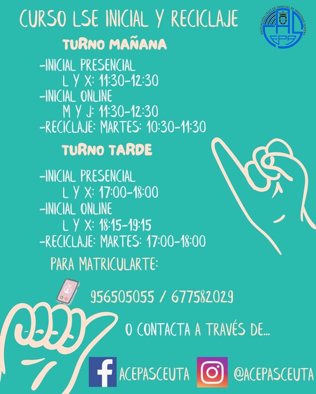 ACEPAS abre la matrícula para sus cursos de Lengua de Signos Española en Ceuta