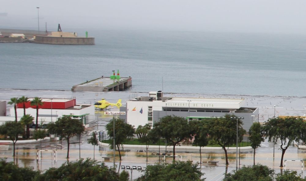 El Helipuerto de Ceuta registró en julio casi  7.900 pasajeros, un 8,3% más que en el mismo  mes de 2022, el año de mayor tráfico de su  historia