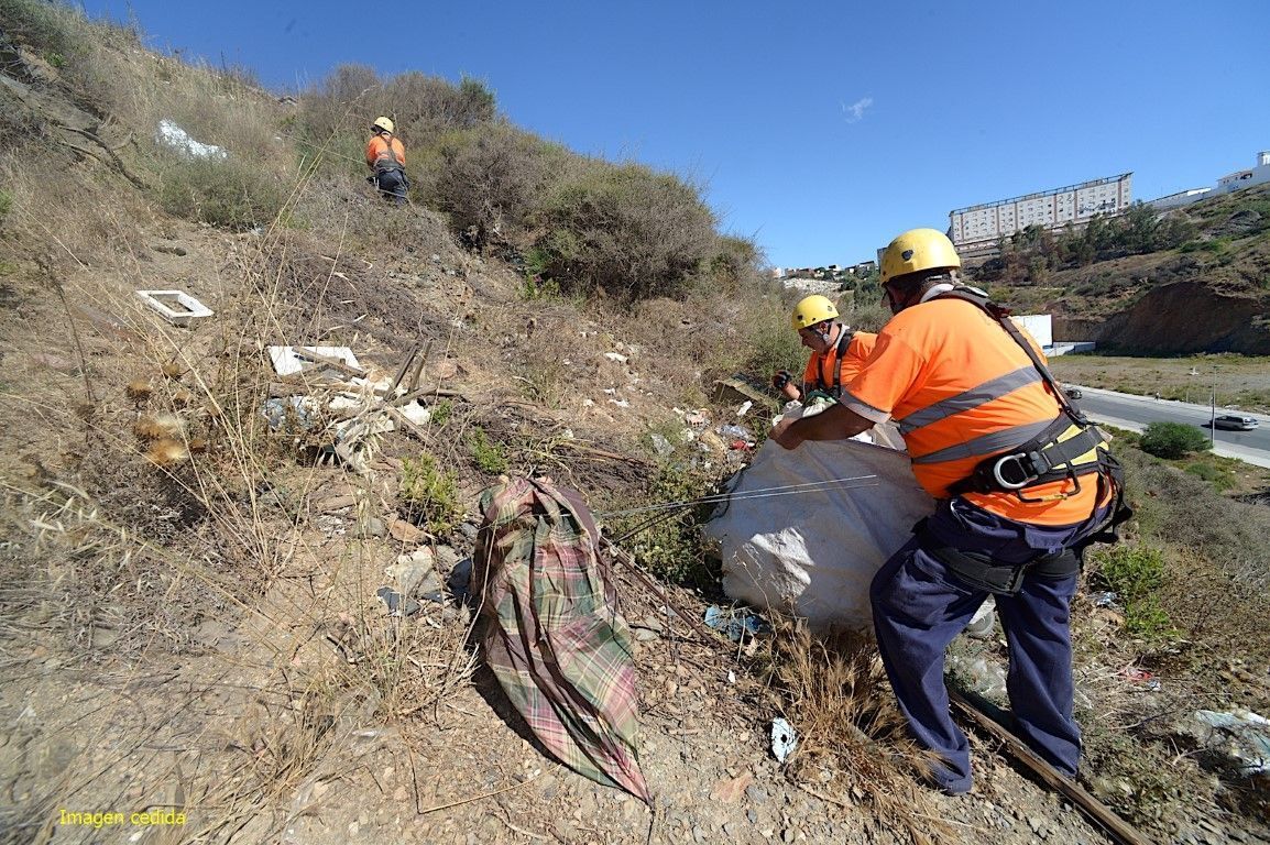 Tragsa ejecuta trabajos verticales en las vaguadas próximas a Loma Colmenar